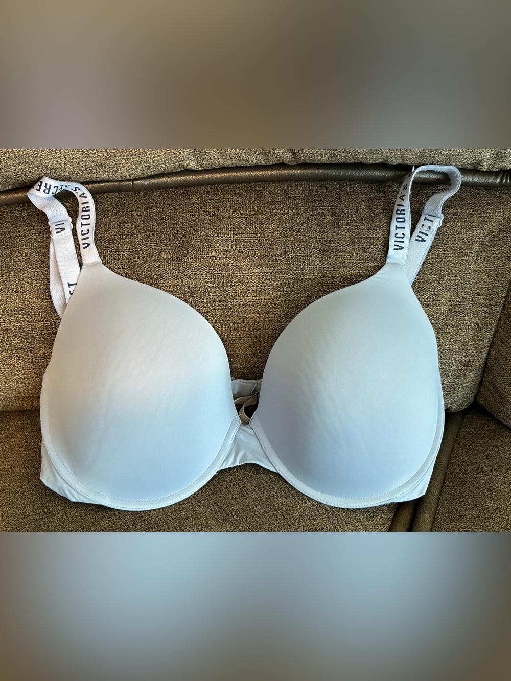 Victoria's Secret Pale Blue Padded T-Shirt Bra with Branded Straps